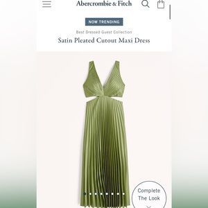 Abercrombie & fitch pleated satin cutout dress